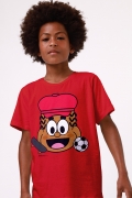 Camiseta Infantil Turma da Mônica Emoji que Ama Futebol