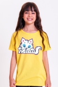 Camiseta Infantil Turma da Mônica Mingau Miau