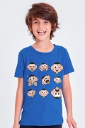 Camiseta Infantil Turma da Mônica Rostinhos Cascão