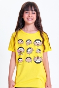 Camiseta Infantil Turma da Mônica Rostinhos Magali