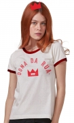 Camiseta Ringer Feminina Turma da Mônica Dona da Rua
