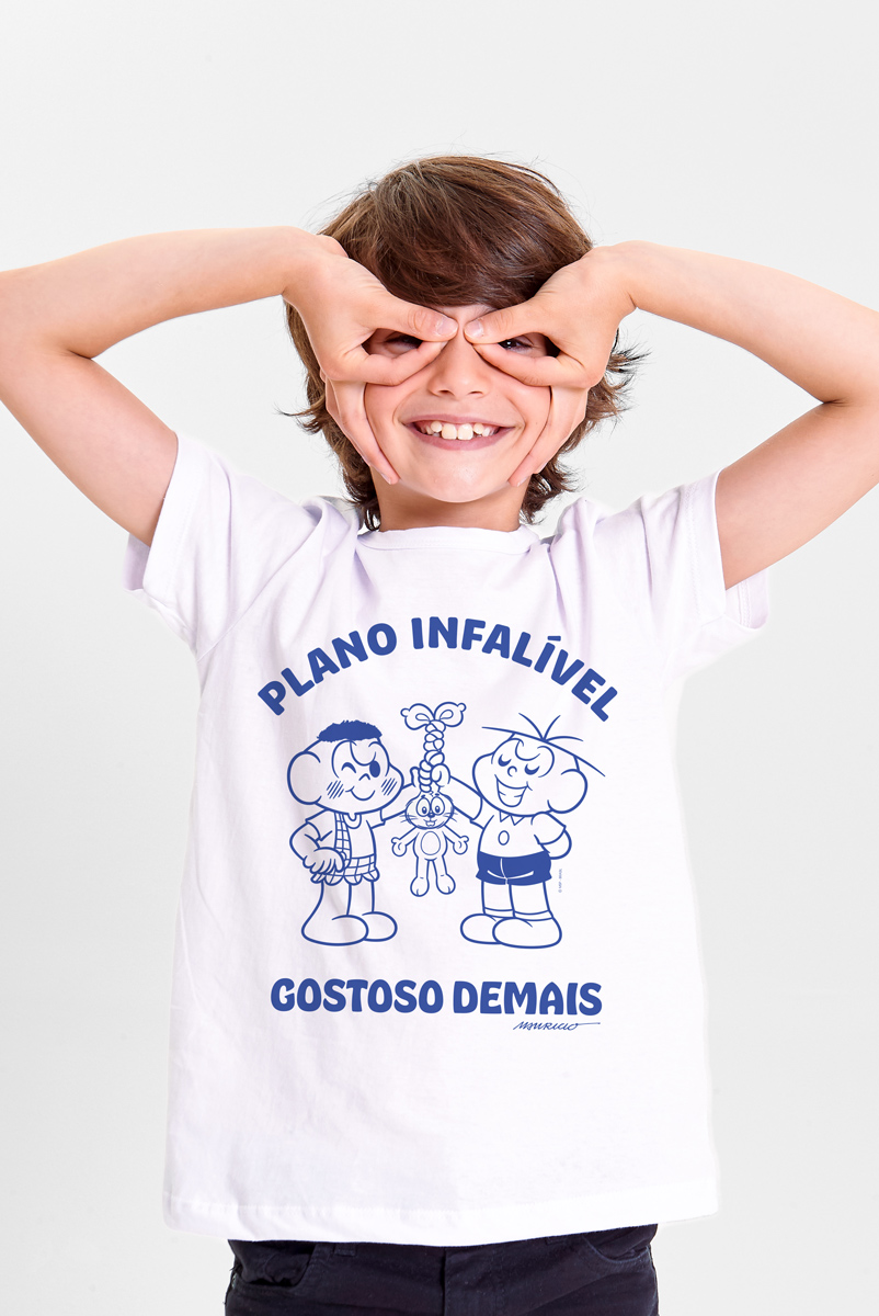 Camiseta Infantil Turma da Mônica Plano Infalível
