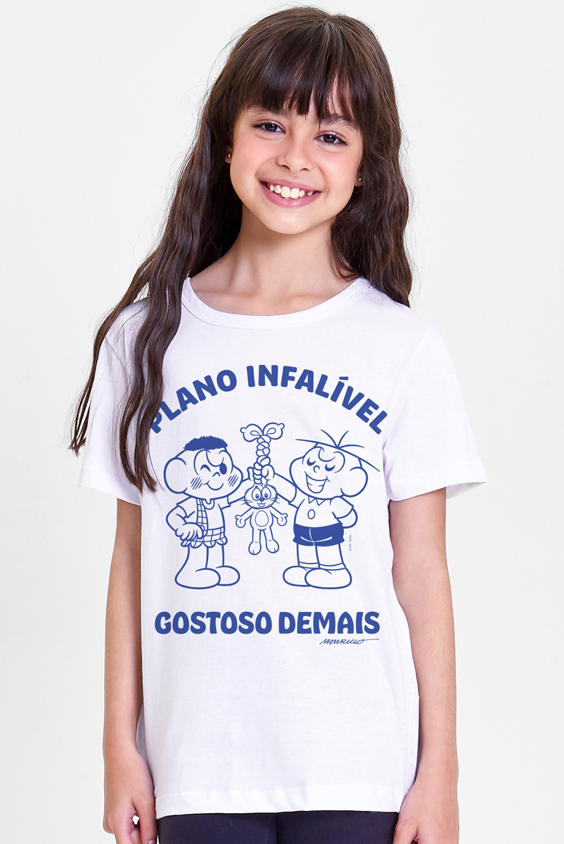 Camiseta Infantil Turma da Mônica Plano Infalível