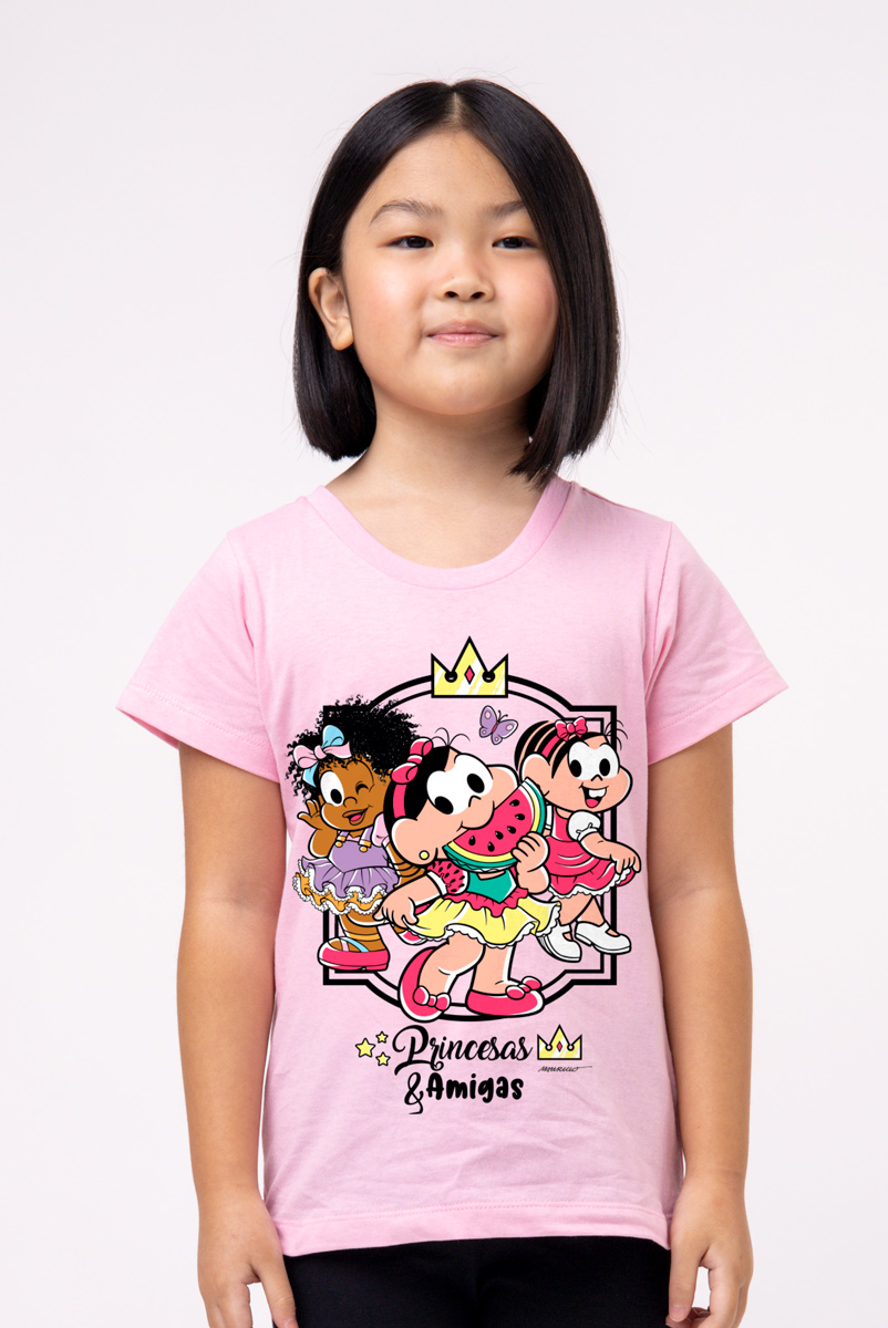 Camiseta Infantil Turma da Mônica Princesas e Amigas
