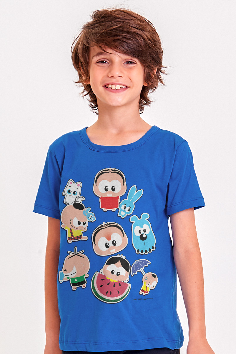 Camiseta Infantil Turma da Mônica Toy Figurinhas