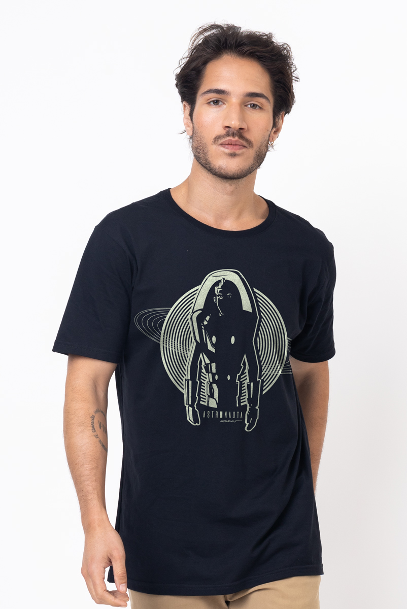 Camiseta Masculina Turma da Mônica Astronauta