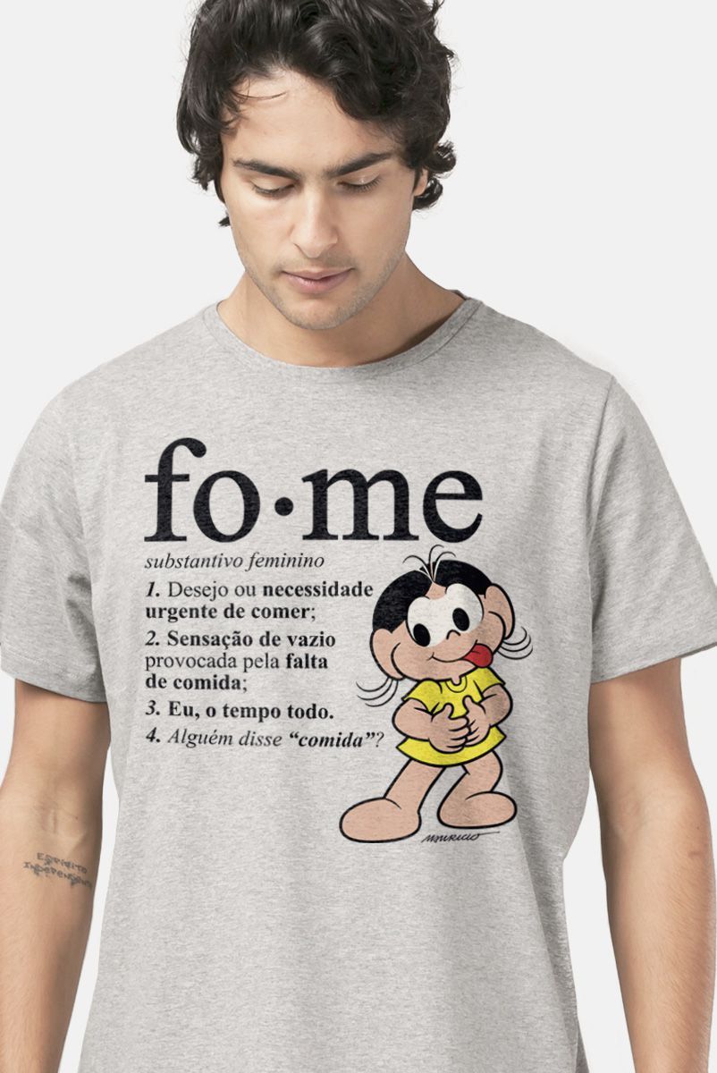 Camiseta Masculina Turma da Mônica Magali Fome