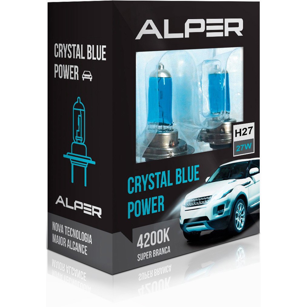 Lâmpada Super Branca Alper Crystal Blue Extreme H27 4200K