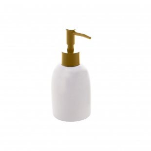 Conjunto 3 Pçs para Banheiro de Ceramica Paris Branco e Dourado Lyor