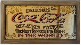 Quadro Coca Cola Delicious 25x45cm Vintage Concept