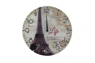 Relógio de Parede 34cm Wood Paris