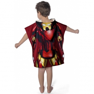 Toalha Infantil Estampada Com Capuz 50x110cm Iron Man Lepper