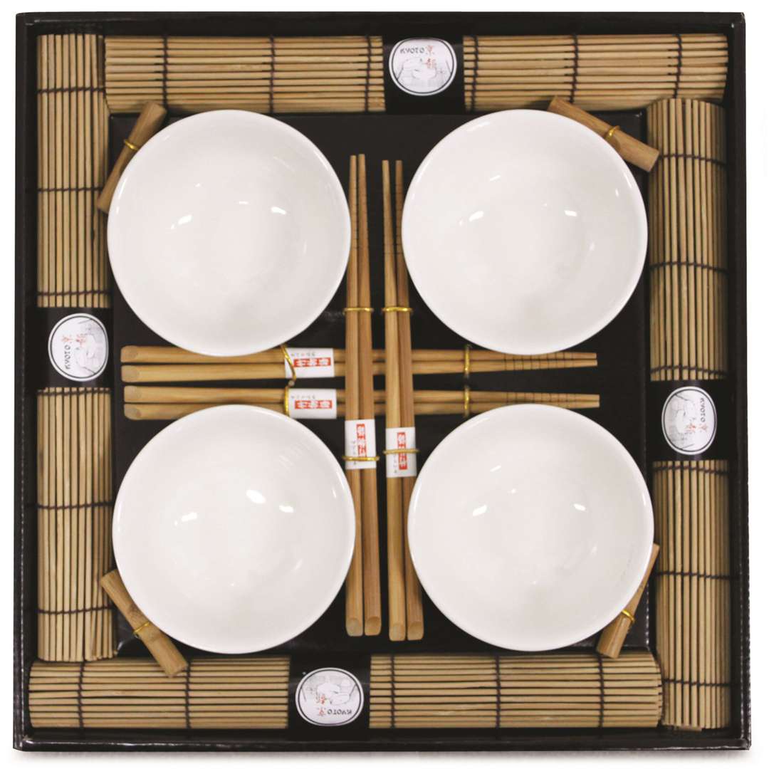 Kit Oriental Sushi 16 peças Hashi Bowl Esteira Kyoto Yoi