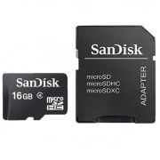 Cartão de Memória Micro SD 16GB com Adaptador microSDHC SanDisk para Câmeras de Segurança e Smartphones