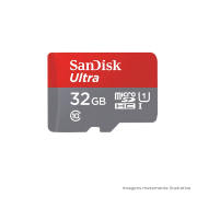Cartão de Memória Micro SD 32GB com Adaptador microSDHC SanDisk para Câmeras de Segurança e Smartphones