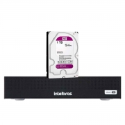 Dvr Gravador Digital de vídeo Intelbras MHDX 3008-C 5MP Lite com 8 Canais Detecção de veículos e pessoas + HD Purple 1TB