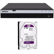 DVR Intelbras Full HD MHDX 3104, 04 Canais, Full HD 1080p, 4MP Lite + HD 2TB WD Purple