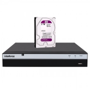 NVR Gravador de Vídeo em Rede Intelbras NVD 3308 P 4K 8 Canais H.265+ com Inteligência de Vídeo - Até 08 câmeras IP + HD 2TB WD Purple