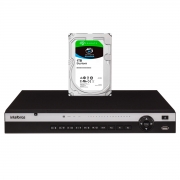 NVD Gravador de vídeo IP Intelbras 3316 P 4K 16 Canais com 16 portas PoE Ultra HD 4K + HD 1TB SkyHawk