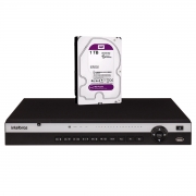 NVD Gravador de vídeo IP Intelbras 3316 P 4K 16 Canais com 16 portas PoE Ultra HD 4K  + HD 1TB WD Purple