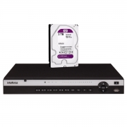 NVD Gravador de vídeo IP Intelbras 3316 P 4K 16 Canais com 16 portas PoE Ultra HD 4K  + HD 3TB WD Purple