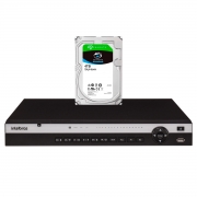 NVD Gravador de vídeo IP Intelbras 3316 P 4K 16 Canais com 16 portas PoE Ultra HD 4K  + HD 4TB SkyHawk