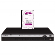 NVD Gravador de vídeo IP Intelbras 3316 P 4K 16 Canais com 16 portas PoE Ultra HD 4K  + HD 4TB WD Purple
