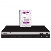NVR Gravador de vídeo Intelbras NVD 3316-PLUS 16 Canais Câmeras IP H265+ Onvif Perfil S Ultra HD 4K + HD 2TB WD Purple