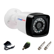 Câmera de Segurança Tudo Forte HD 720p 1MP Bullet - Proteção IP66 - Visão Noturna IR 20 Metros + Acessórios Para Instalação