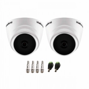Kit 02 Câmeras de Segurança Intelbras VHD 1520 D 5MP Dome com Visão Noturna de 20 metros Lente 2,8mm + Conectores