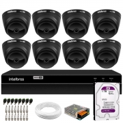 Kit 08 Câmeras Intelbras VHD 1220 Dome G7 Black Full HD 1080p, Lente 2.8mm, Visão Noturna 20m + DVR Intelbras MHDX 1208 8 Canais Multi HD + HD 1TB Purple