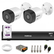 Kit 2 Câmeras de Segurança Full HD 1080p VHD 3230 B G6 + DVR Intelbras Gravador de Vídeo Digital iMHDX 3008 - 8 Canais + HD 1TB