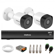 Kit 2 Câmeras de Segurança Full HD 1080p VHD 3230 B G6 + Gravador de Vídeo Digital iMHDX 3004 com Reconhecimento Facial 4 Canais