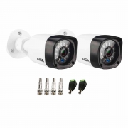 Kit 2 Câmeras GIGA Security GS0461 HD 720p Visão Noturna Infra 30 Metros 1/4 2,6mm Ip66 + Conectores