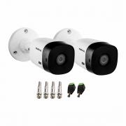 Kit 2 Câmeras Intelbras Bullet VHD 1420 B G6 4MP Ultra HD 2K, Visão Noturna 20 metros, Ângulo de abertura de 80°, IP67 + Conectores