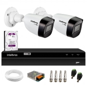 Kit 2 Câmeras Intelbras VHD 1120 Bullet G6 HD 720p, Lente 2.8mm, Visão Noturna 20M, Proteção IP67 + DVR Intelbras MHDX 1204 4 Canais + HD 3TB
