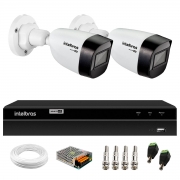 Kit 2 Câmeras Intelbras VHD 1120 Bullet G6 HD 720p, Lente 2.8mm, Visão Noturna 20M, Proteção IP67 + DVR Intelbras MHDX 1204 4 Canais