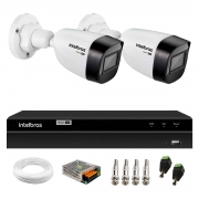 Kit 2 Câmeras Intelbras VHD 1130 B HD 720p com Lente 2.8mm Visão Noturna 30m Resistente à Chuva IP67 + DVR Intelbras MHDX 1204 4 Canais