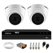 Kit 2 Câmeras Intelbras VHD 1220 G7 Dome Full HD com Visão Noturna de 20m Multi HD + DVR Intelbras MHDX 1204 4 Canais