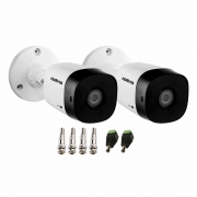 Kit 2 Câmeras Intelbras VHL 1120 Bullet HDCVI Lite, HD 720p, Lente 3.6mm, Visão Noturna 20m, IP66 + Conectores