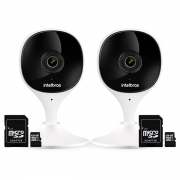 Kit 2 Câmeras Wi-Fi com Aúdio e Inteligência Artificial iMX C Intelbras Visão Superwide + 02 Cartão De Memória 128gb