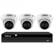 Kit 3 Câmeras de Segurança Dome Intelbras Full HD 1080p VIP 1230 D G4 + Gravador Digital de Vídeo NVR NVD 1404 - 4 Canais + App Grátis de Monitoramento