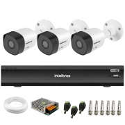 Kit 3 Câmeras Full HD 1080p VHD 3230 B G6 + DVR Gravador de Vídeo iMHDX 3004 com Reconhecimento Facial 4 Canais + Acessórios