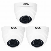 Kit 3 Câmeras Giga Dome Security GS0460 Infravermelho 30 Metros HD 720p Lente 2.6mm