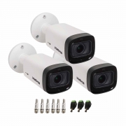 Kit 3 Câmeras Intelbras VHD 3140 VF 720p G6 Multi HD com lente varifocal IP67 com Visão Noturna 40m + Conectores
