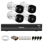 Kit 4 Câmeras de Segurança Full HD 1080p VHD 1220 B G6 + Gravador de Vídeo Digital iMHDX 3004 com Reconhecimento Facial 4 Canais