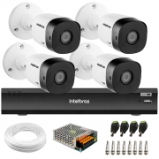 Kit 4 Câmeras de Segurança Full HD Intelbras VHD 1220 B G6 + DVR Intelbras Gravador de Vídeo Digital iMHDX 3008 - 8 Canais