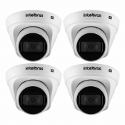 Kit 4 Câmeras Dome Intelbras 4 MP VIP 1430 D G2 com Lente 2,8mm Compatível Com A Tecnologia PoE,Resistente à Chuva IP67