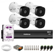 Kit 4 Câmeras Full HD 1080p VHL 1220 B + Gravador de Vídeo Digital iMHDX 3004 com Reconhecimento Facial 4 Canais + HD 1TB