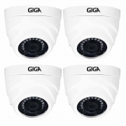 Kit 4 Câmeras Giga Dome Security GS0460 Infravermelho 30 Metros HD 720p Lente 2.6mm